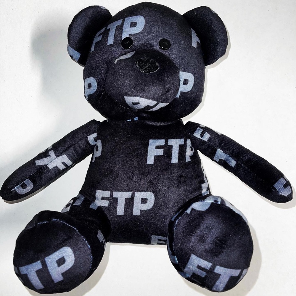 “SS19” 🐻 FTP All Over Print Teddy Bear Black 11” Plush